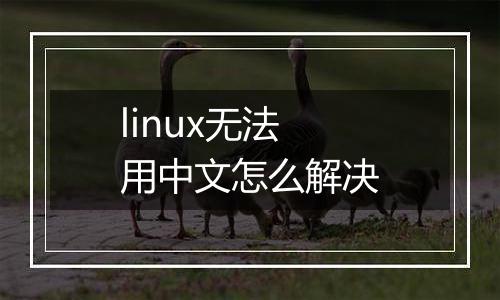 linux无法用中文怎么解决