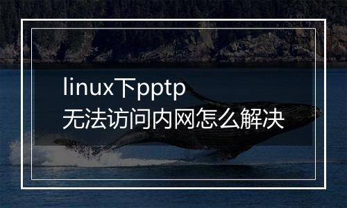 linux下pptp无法访问内网怎么解决