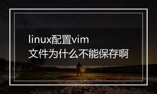linux配置vim文件为什么不能保存啊