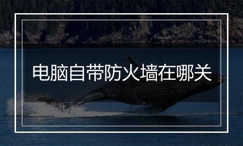 电脑自带防火墙在哪关