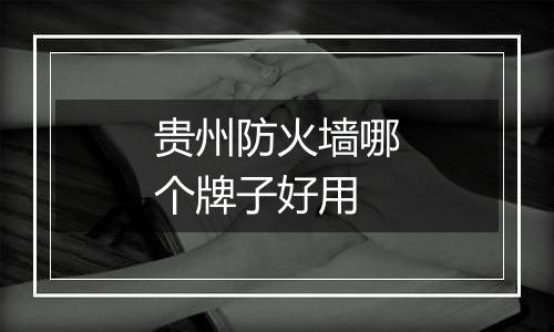 贵州防火墙哪个牌子好用