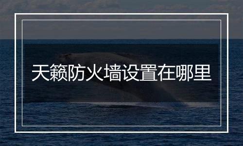 天籁防火墙设置在哪里