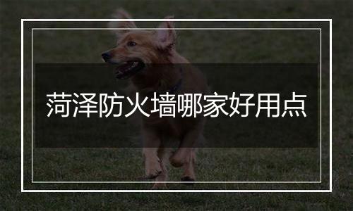 菏泽防火墙哪家好用点