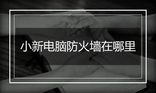 小新电脑防火墙在哪里