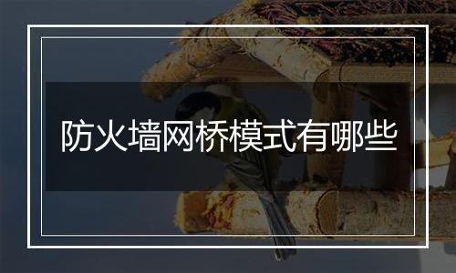 防火墙网桥模式有哪些