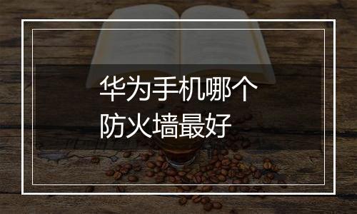 华为手机哪个防火墙最好
