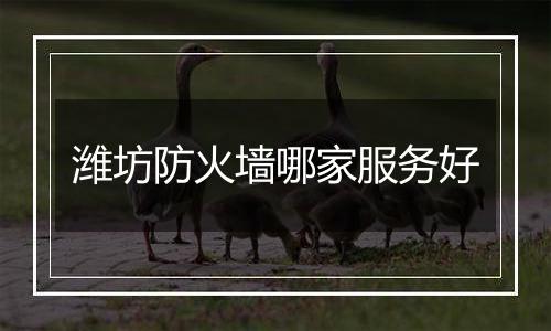 潍坊防火墙哪家服务好