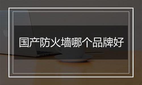 国产防火墙哪个品牌好