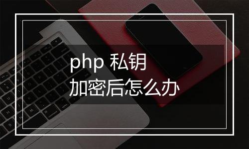 php 私钥加密后怎么办