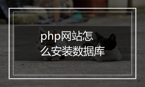 php网站怎么安装数据库