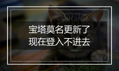 宝塔莫名更新了现在登入不进去