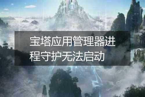 宝塔应用管理器进程守护无法启动