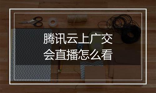 腾讯云上广交会直播怎么看