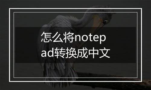 怎么将notepad转换成中文