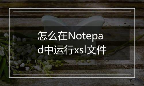 怎么在Notepad中运行xsl文件