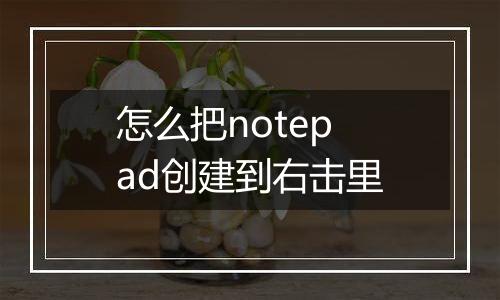 怎么把notepad创建到右击里