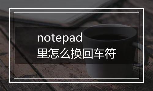 notepad里怎么换回车符