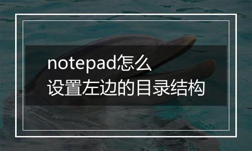 notepad怎么设置左边的目录结构