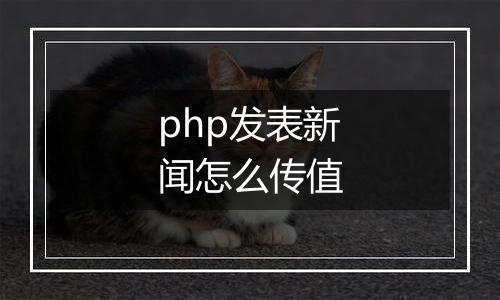 php发表新闻怎么传值