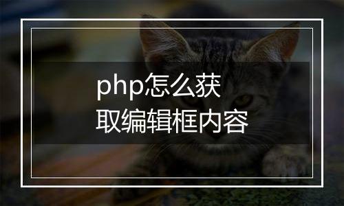 php怎么获取编辑框内容