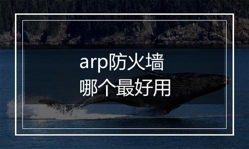 arp防火墙哪个最好用