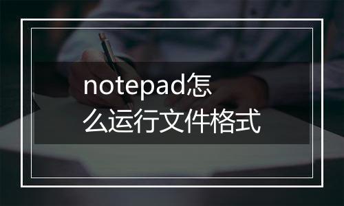 notepad怎么运行文件格式