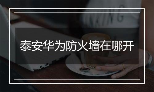 泰安华为防火墙在哪开