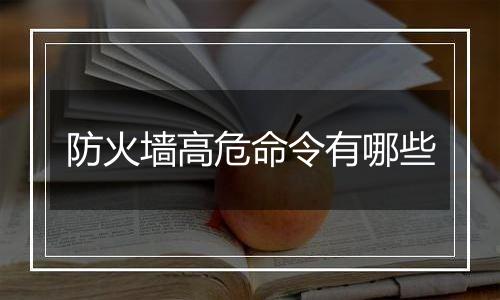 防火墙高危命令有哪些