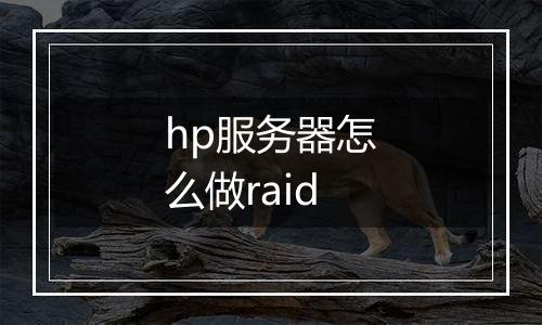 hp服务器怎么做raid
