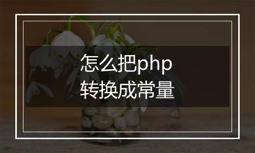 怎么把php转换成常量