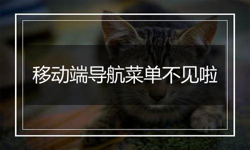 移动端导航菜单不见啦