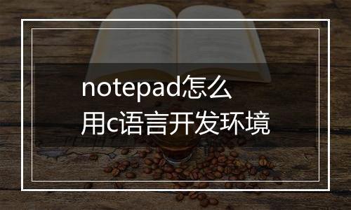notepad怎么用c语言开发环境