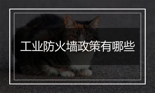 工业防火墙政策有哪些