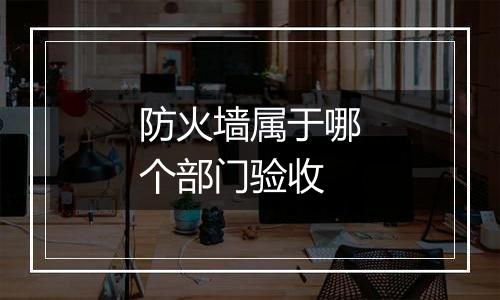 防火墙属于哪个部门验收