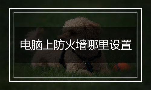 电脑上防火墙哪里设置