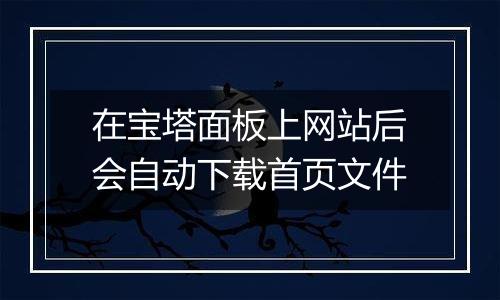 在宝塔面板上网站后会自动下载首页文件