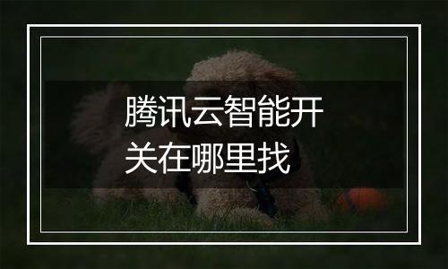 腾讯云智能开关在哪里找