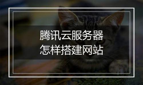 腾讯云服务器怎样搭建网站