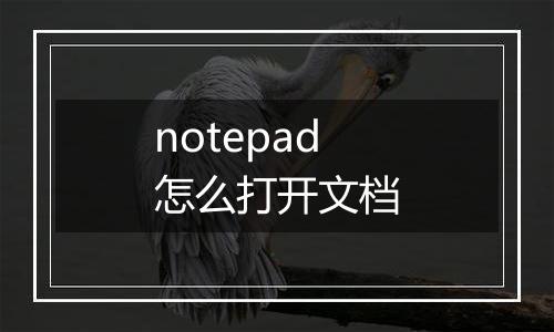 notepad怎么打开文档