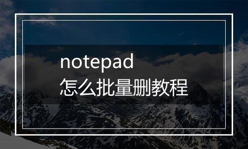 notepad怎么批量删教程