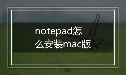 notepad怎么安装mac版