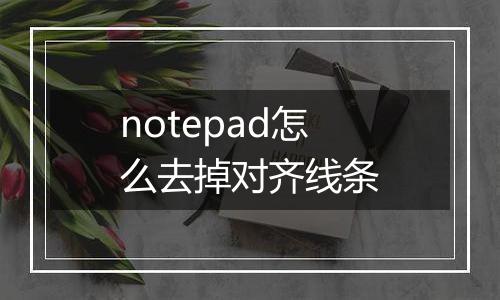 notepad怎么去掉对齐线条