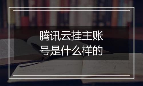 腾讯云挂主账号是什么样的