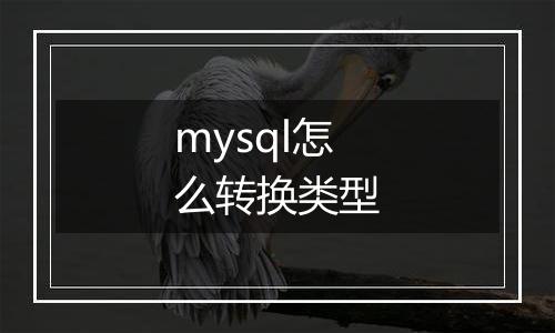 mysql怎么转换类型