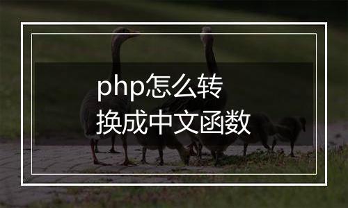 php怎么转换成中文函数