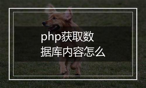 php获取数据库内容怎么