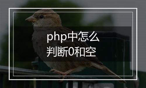 php中怎么判断0和空