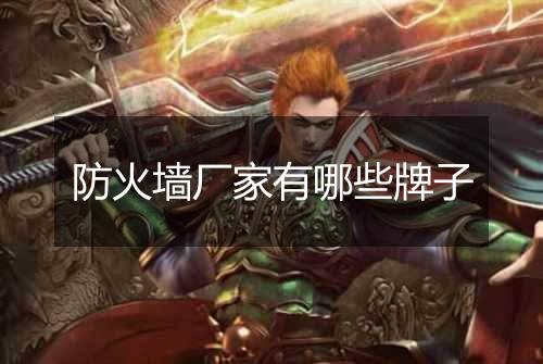 防火墙厂家有哪些牌子