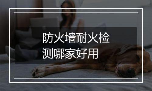防火墙耐火检测哪家好用
