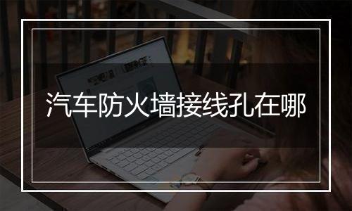 汽车防火墙接线孔在哪